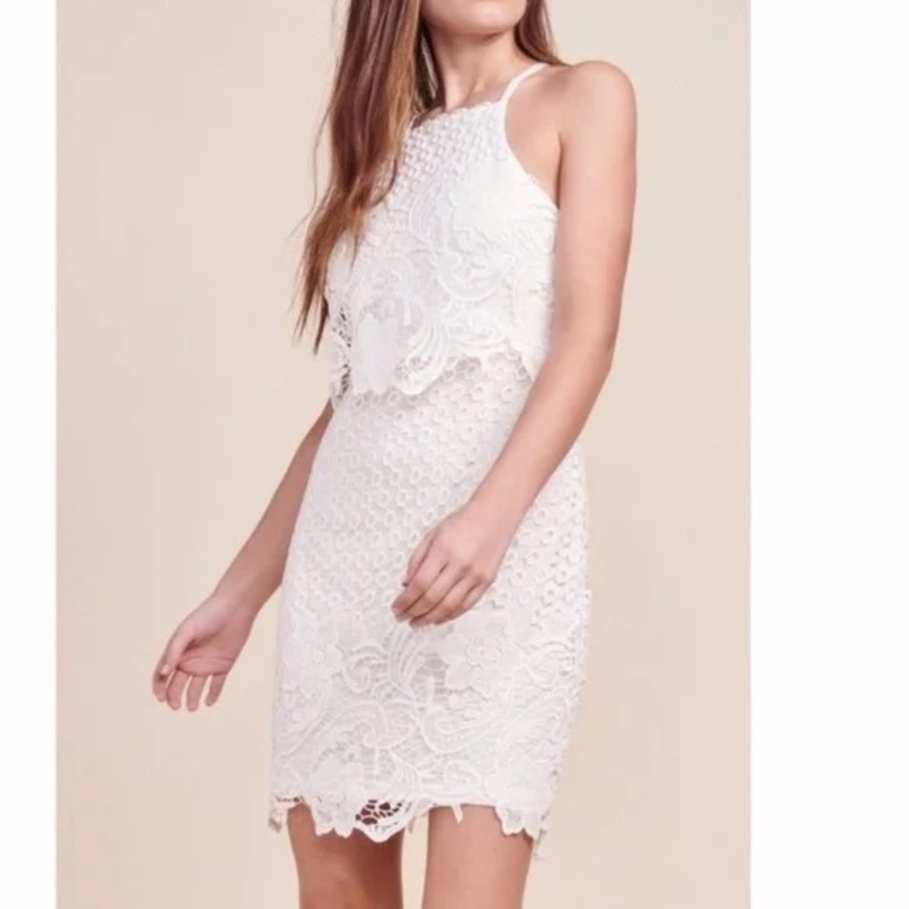 BB Dakota Bryn White Lace Mini Dress Size 4
